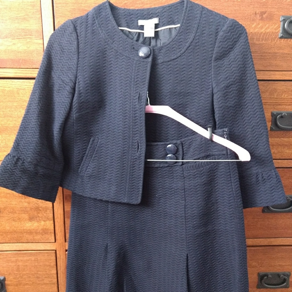 Ann Taylor Navy Jackie-O Skirt Suit